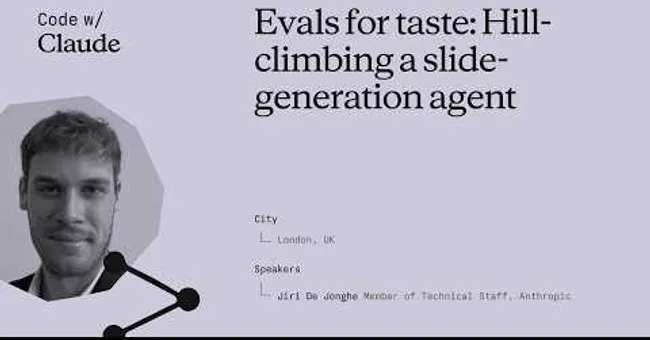 Evals for taste: Hill-climbing a slide-generation agent