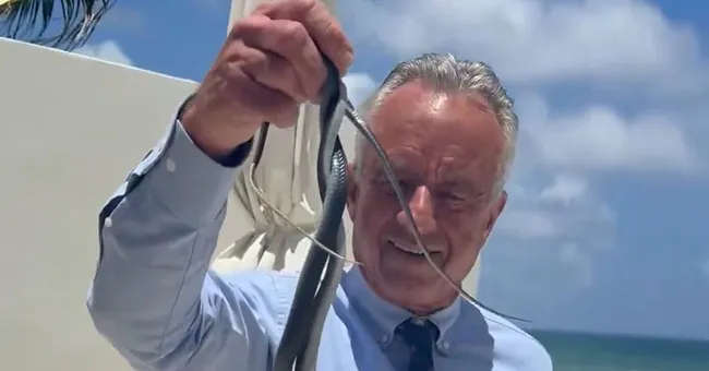 RFK Jr catches two SNAKES with his bare hands on Dr Oz’s patio