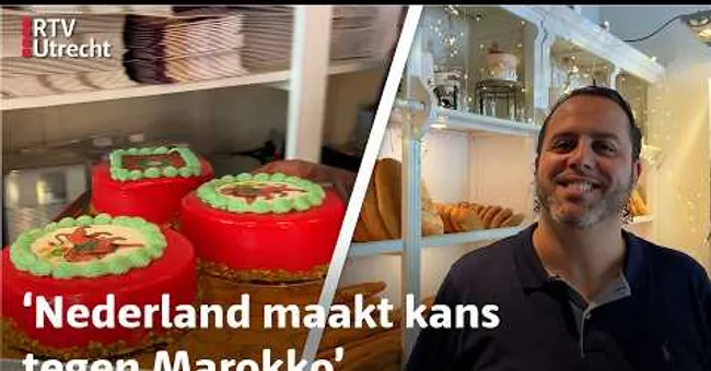 De rood-groene taarten van bakker Fikri vliegen over de toonbank als Marokko speelt | RTV Utrecht