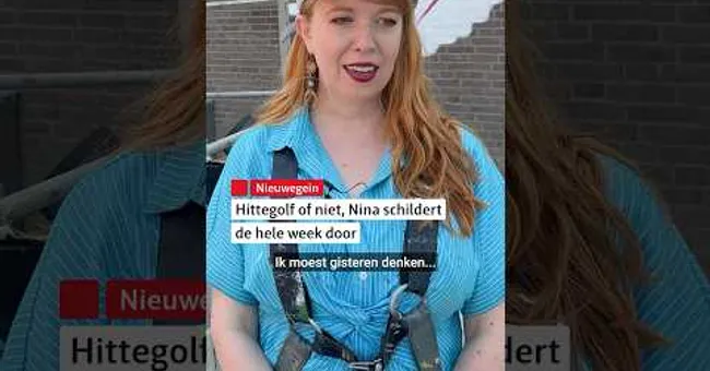 🎨 Nina werkt met 37 graden aan enorme muurschildering: 'Je draait je om en de verf is droog' #kunst