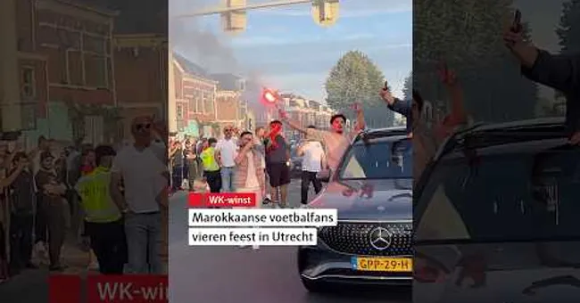 🇲🇦 Fans van Marokko de straat op #shorts