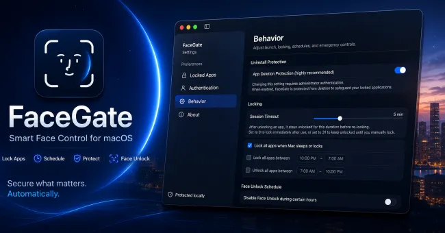 FaceGate - Verrouiller ses apps macOS en FaceID